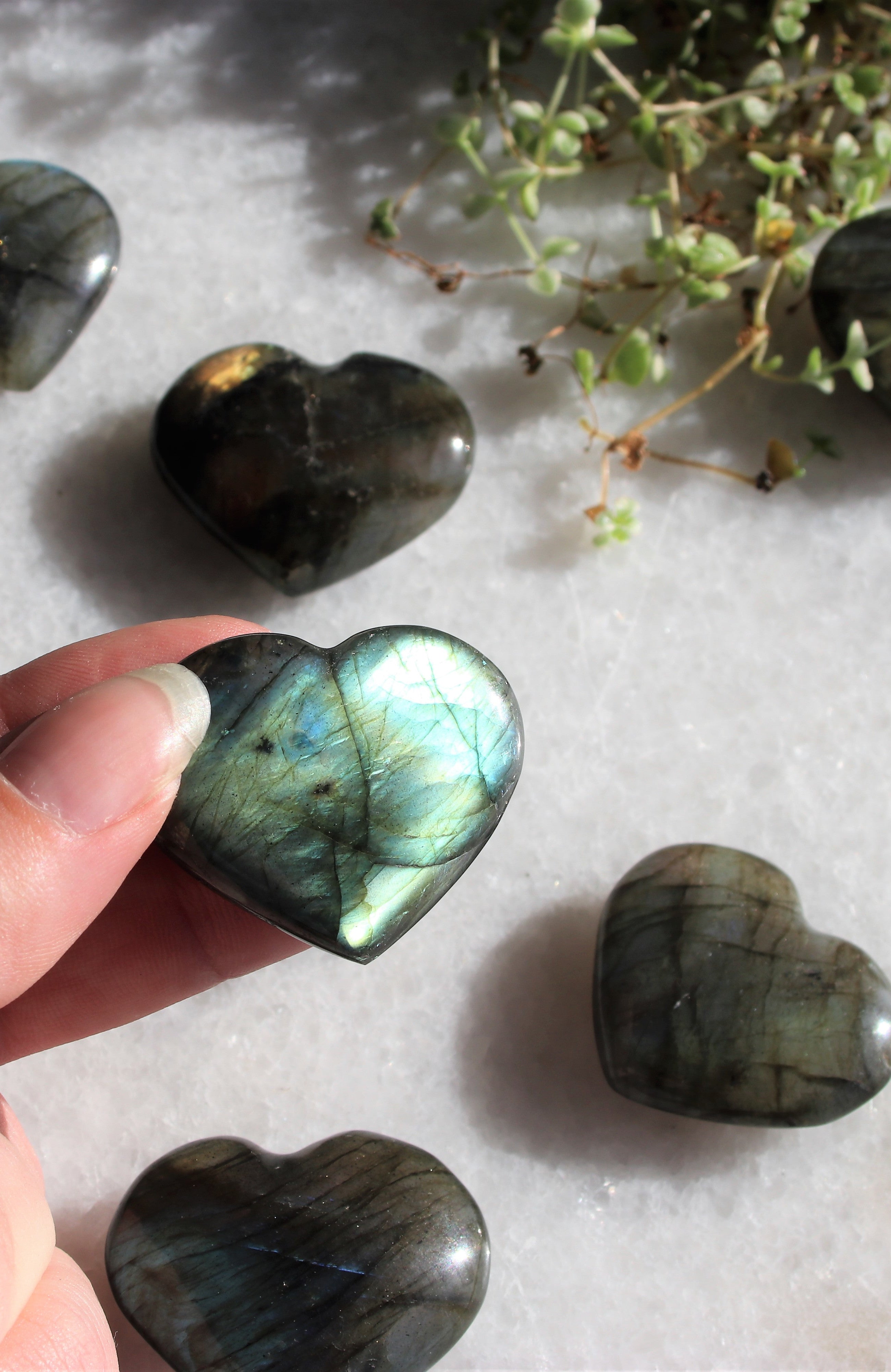 Labradorite Hearts